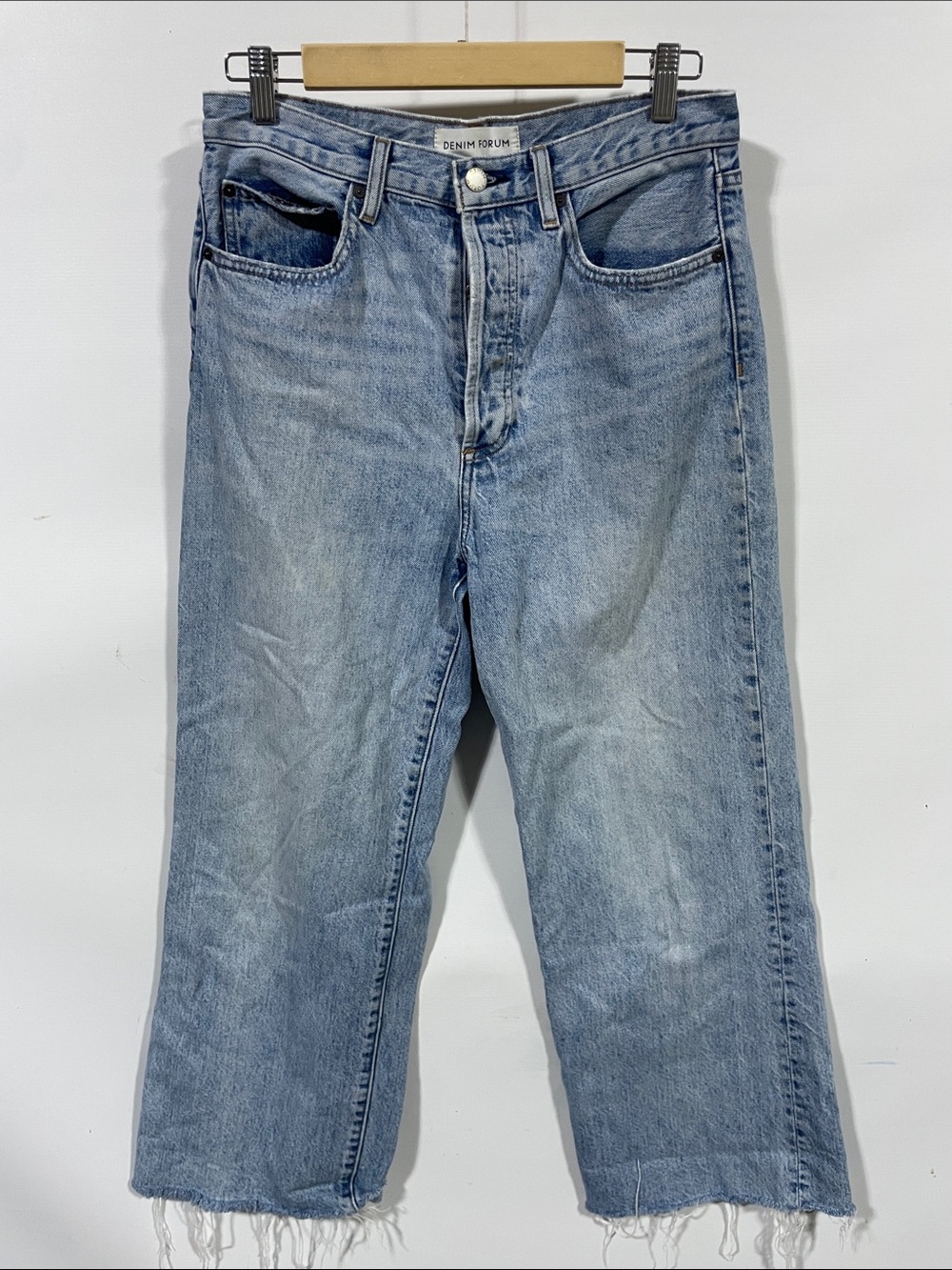 Denim Forum Light Blue Wide-Leg Jeans